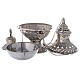 Nickel plated brass flared censer with basket 30 cm s3