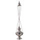 Bell-mouthed thurible in nickel-plated brass 11 3/4 in with basket s4