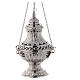 Bell-mouthed thurible in nickel-plated brass 11 3/4 in with basket s5