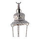 Bell-mouthed thurible in nickel-plated brass 11 3/4 in with basket s6