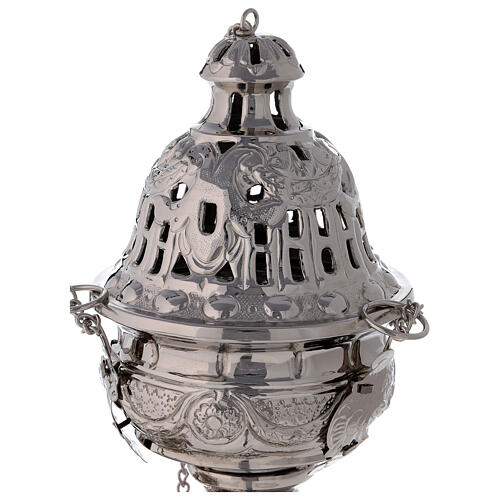 Censer with festoons in nickel-plated brass 24 cm 2