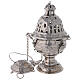 Decorated thurible with festoons nickel-plated brass 9 1/2 in s1