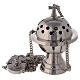 Spherical censer with high base in nickel-plated brass 19 cm s1