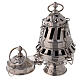 Santiago style thurible 6 1/4 in nickel-plated brass s1