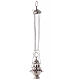 Santiago style thurible 6 1/4 in nickel-plated brass s4