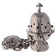 Oval striped thurible 7 in nickel-plated brass s1