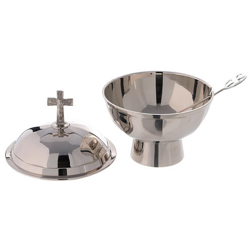 Oval boat in polished nickel-plated brass 4 3/4 in 2