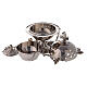 Thurible with narrow base and cross shaped holes 6 in nickel-plated brass s2