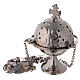 Round thurible with triangular decorations 6 1/4 in nickel-plated brass s1