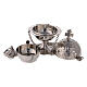 Round thurible with triangular decorations 6 1/4 in nickel-plated brass s2