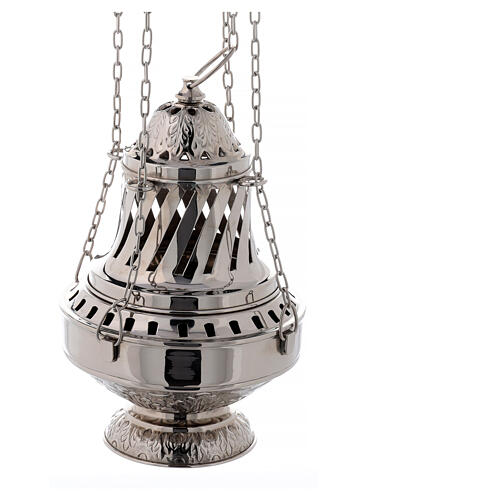 Santiago style thurible in nickel-plated brass h 13 in 5