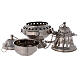 Nickel-plated brass censer with leaf decoration 27 cm s3