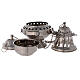Thurible with leaves decorations nickel-plated brass 10 1/2 in s3