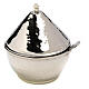 Conical incense boat hammered nickel-plated brass 14 cm s1