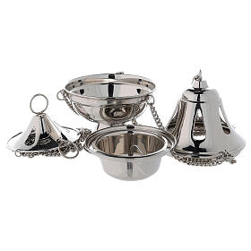 Bell censer with drop holes h 17 cm in nickel-plated brass