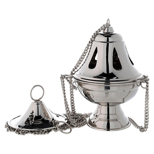 Bell censer with drop holes h 17 cm in nickel-plated brass 1