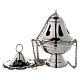 Bell shaped thurible with drop-shaped holes h 6 3/4 in nickel-plated brass s1