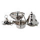 Bell shaped thurible with drop-shaped holes h 6 3/4 in nickel-plated brass s2