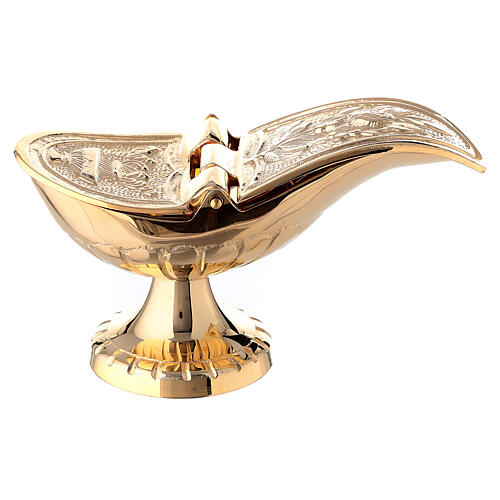 Golden brass censer with incense holder 3