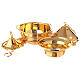 Gold plated brass thurible with incense boat s2