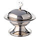 Silver-plated brass round-shaped censer with chain s3