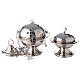 Round thurible in silver plated brass with boat s1