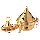 Polished 24k gold brass censer with chain s1