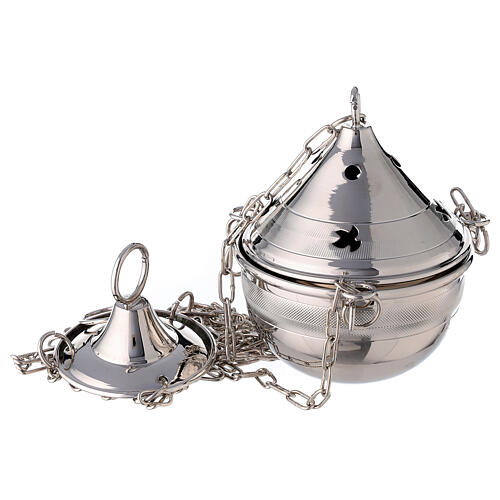 Silver-plated brass censer with chain 1