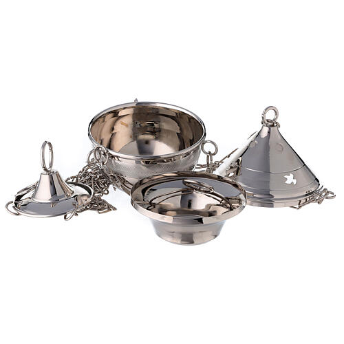 Silver-plated brass censer with chain 2