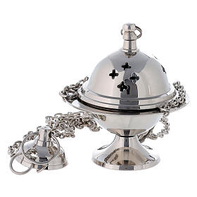 Spherical censer height 11 cm nickel plated brass