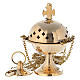 Gold plated brass censer crosses and basket h 6 in s1