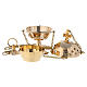 Gold plated brass censer crosses and basket h 6 in s2
