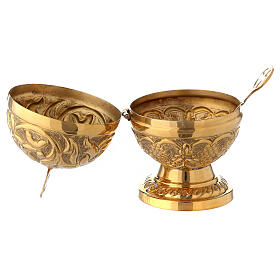 Baroque golden brass spherical shuttle 13 cm