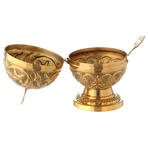 Baroque golden brass spherical shuttle 13 cm 2