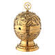 Naveta esférica barroca latón dorado 13 cm s1