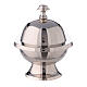 Spherical incense boat h 5 1/2 in nickel-plated brass s1
