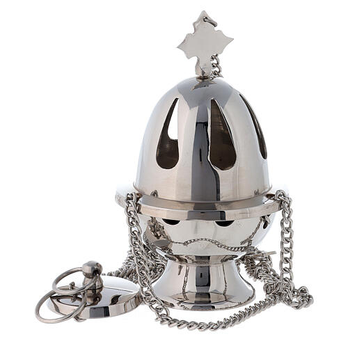 Censer 16 cm with drop holes in nickel-plated bras 1
