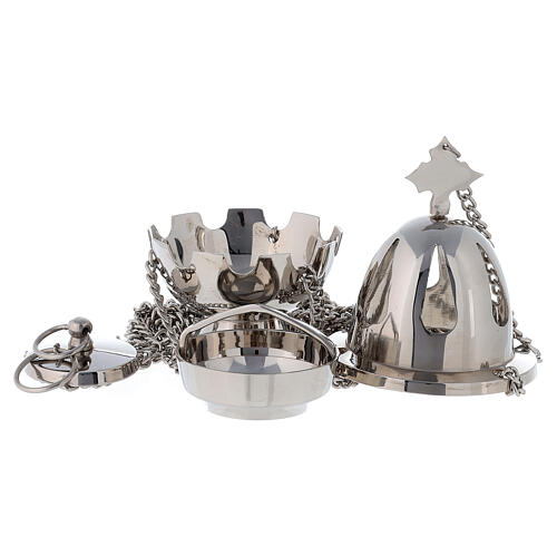 Censer 16 cm with drop holes in nickel-plated bras 2