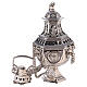 Hexagonal perforated censer in nickel-plated brass 27 cm s1