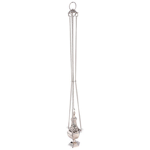 Neogothic drop-shaped thurible in nickel-plated brass 12 1/4 in 3