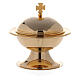 Gold plated rounded boat for incense s1