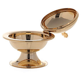 Golden round boat for incense