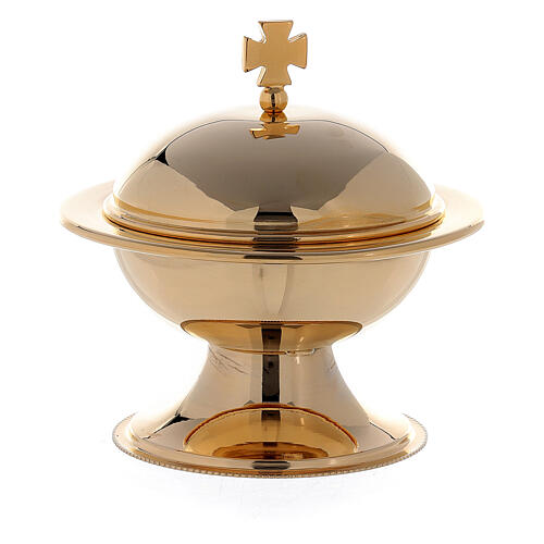 Golden round boat for incense 1