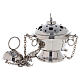 Silver brass censer with star decorations 11 cm s1