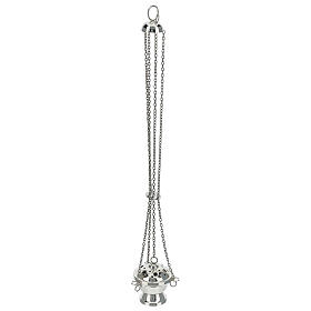 Silver plated brass thurible with star decorations 11 cm