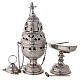 Thurible boat and spoon, nickel-plated brass, detachable burner s1