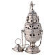 Thurible boat and spoon, nickel-plated brass, detachable burner s4