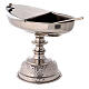 Thurible boat and spoon, nickel-plated brass, detachable burner s6