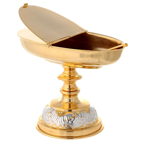 Thurible boat and spoon, gold and nickel-plated brass 6