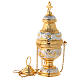 Thurible boat and spoon, gold and nickel-plated brass s4
